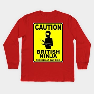 ninja British style Kids Long Sleeve T-Shirt